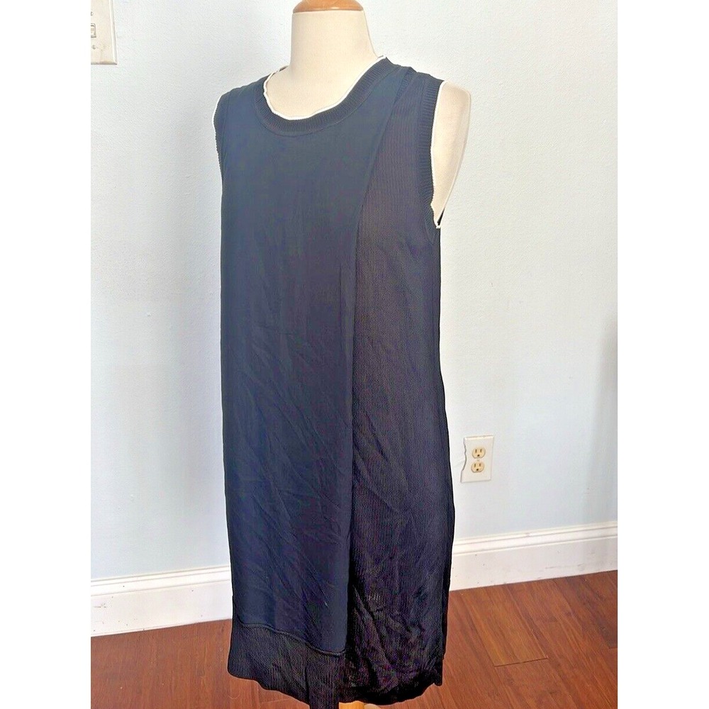 Rag Bone Dress Womens Small Black Sleeveless Multi Media Shift Mini Cocktail